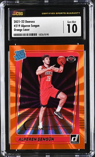 Alperen Sengun 2021-22 Panini Donruss #219 Holo Orange Laser Rookie - CGC 10 📈