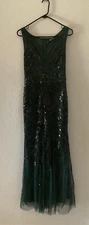 NEW W/TAG, BABEYOND TRULY TIMELESS 1920'S THEMED GREEN FLAPPER DRESS SIZE S LONG