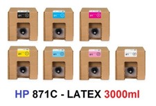 7 x Original Ink HP LATEX 310 315 330 360 365 570 / No. 871C 3000ml LATEX INK