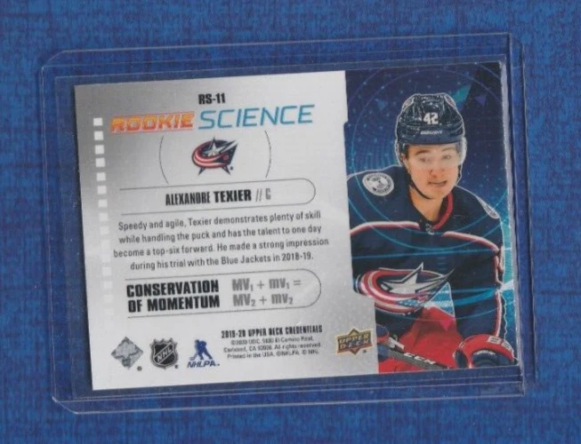 2019-20 Upper Deck Credentials Rookie Science # RS-11 Alexandre Texier - Image 2 of 2