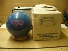 611 BLUE 16lb NIB SPORTS-TEC 1990's RE-ACT ATTACK Reactive Urethane Bowling Ball