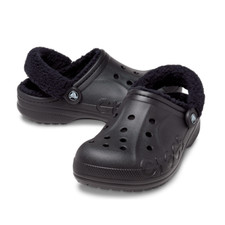 New CROCS Mens BAYA LINED FUZZ-STRAP CLOG 206633-060 BLACK US M 4 - 10 TAKSE