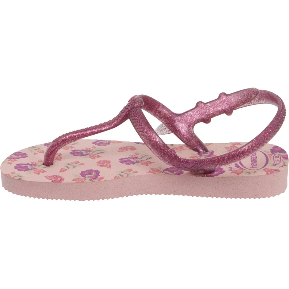 Chanclas Havainas para niños pequeños con correa ajustable talla 9T, EUR 25/26 rosa floral Foto 3 de 4