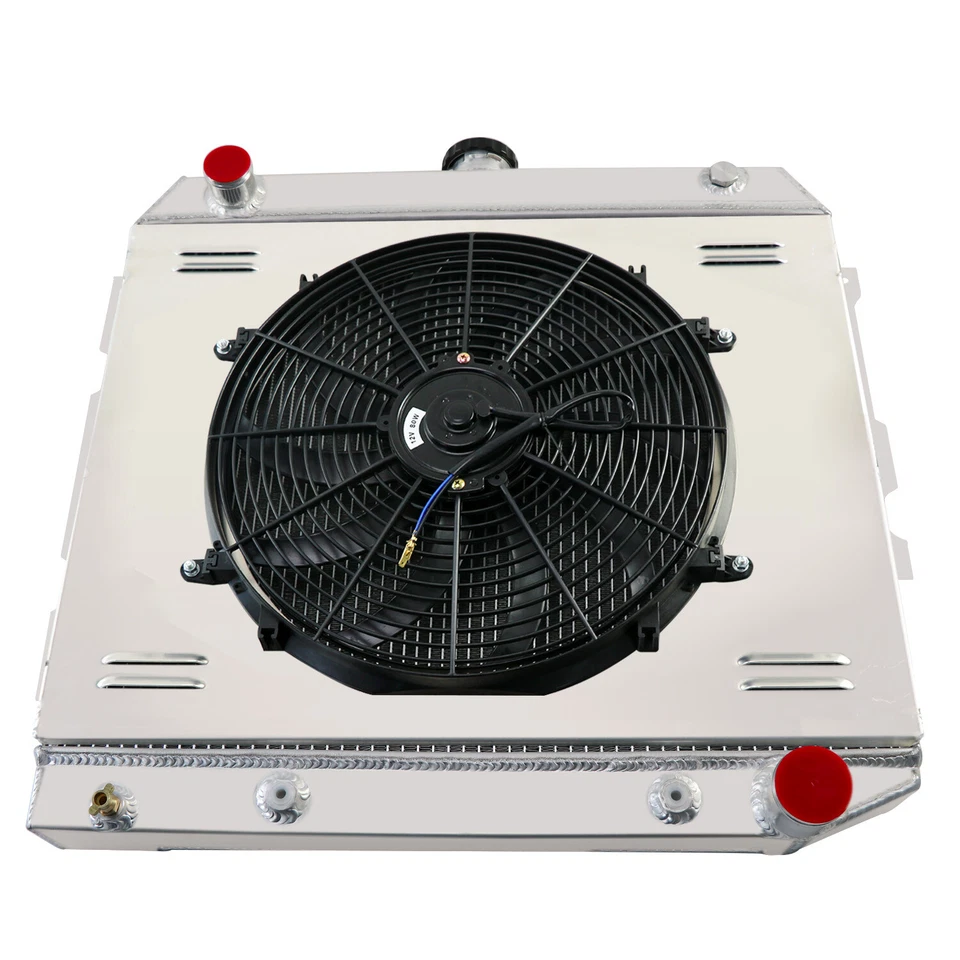3 Row Radiator+Shroud Fan For Dodge Charger/Coronet/Plymouth Satellite 1968-1972 Foto 4 de 4