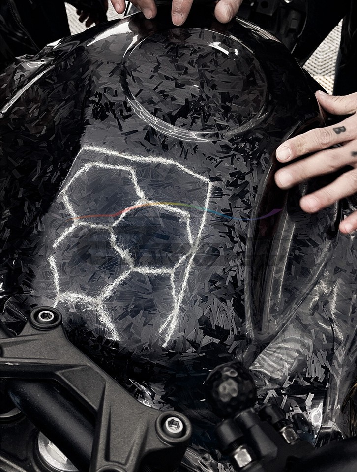 24K Chopped Forged Carbon Fiber Matte Black Car Vinyl Wrap Sticker ...