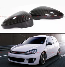 Direct Replacement Carbon Fiber Mirror Cover Caps For 2010-2014 VW Golf GTI 6
