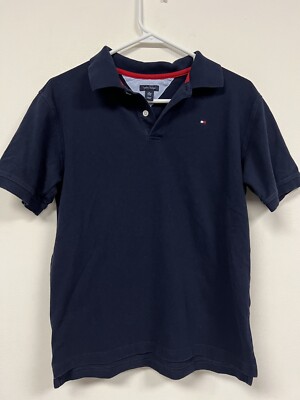 Tommy Hilfiger Polo Size Youth Boys XL (20) Navy Blue Logo Embroidered  Casual