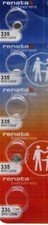 5 Renata 335 SR512SW Silver Oxide 1.55v 0 MERCURY Batteries EXP 02/2028