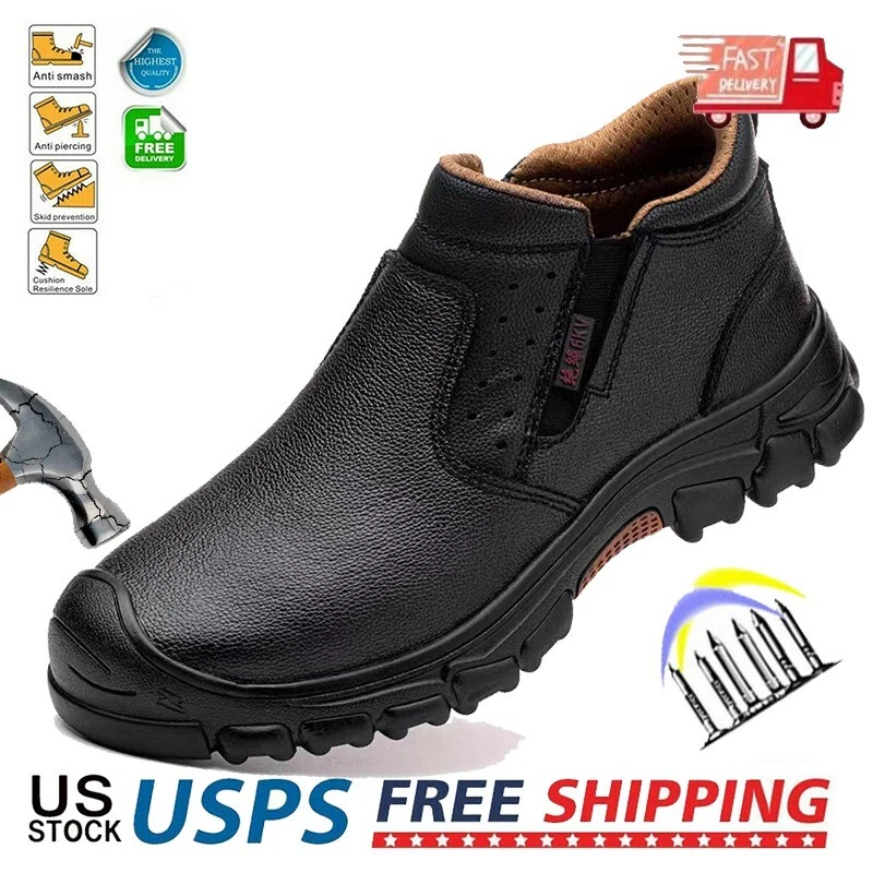 Mens Safety Shoes Steel Toe Work Boots Slip Resistant Water resistant US Size