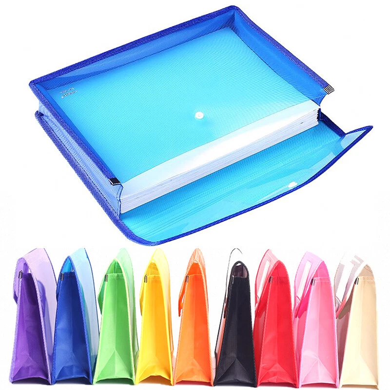 File Folders,Plastic Envelope Folder with Snap Closure, A4 Document Storage  Bag