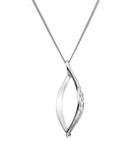 925 Sterling Silver Designer Leaf Pendant Necklace (45cm / 18 inch)