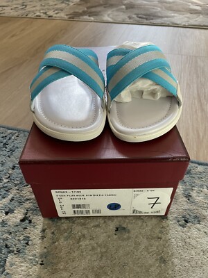 Bally Unisex Bonks Blue Synthetic Fabric Sandals Slides US 7  display picture 2