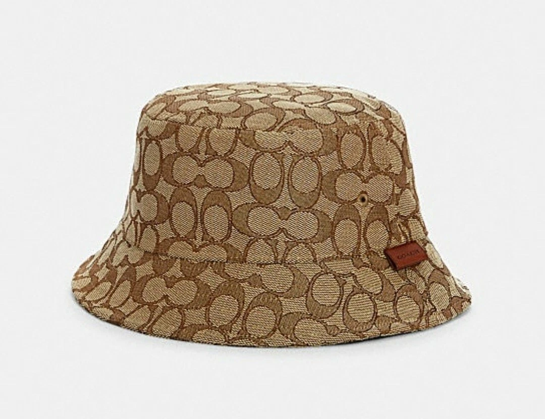 New Coach Limited Edition Men's Bucket Cap Khaki One Size Authentic Logo