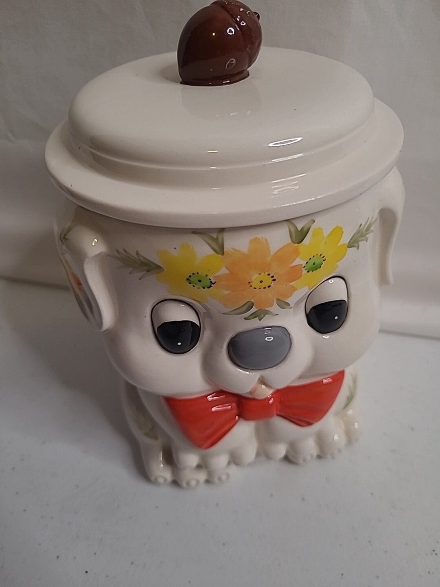 Vintage NORLEANS Japan Puppy Dog Ceramic Canister Cookie Jar