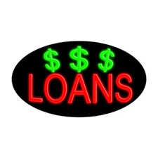 Loans Glass Neon Sign 30"L x 17"L #14112