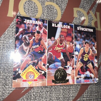 1993-94 NBA HOOPS 5TH GOLD PARALLEL Steals Michael Jordan Stockton