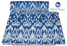 5 Yard Indian Ikat Fabric Blue 100 Cotton Dress Handmade