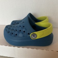 Toddler 7 Shoes Joybees Clog Slip On Rubber Blue / Green Slingback