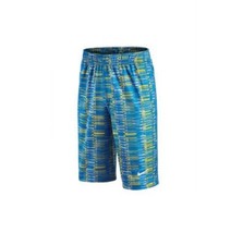 Nike Boys Dri-Fit Fly Training Drawstring Shorts Blue Yellow 724391-406 XLarge