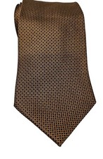 Versa Milan New York Men's Tie 100 Silk Hand Made Gold Blue 3.75" by 58"