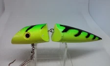 Vtg Luhr Jensen J Plug Jointed Chartreuse/Green 5"Ratllin Crankbait fishing Lure