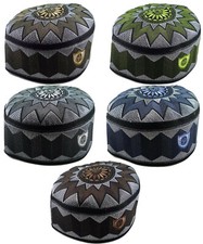 Alwee ALW006 Muslim Prayer Headware Kufi Hat Men Islam Skull Cap Ramadan Eid Gif