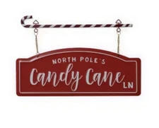 Target Bullseye's Playground Christmas 2024 Candy Cane Ln Hanging Wall Sign  M50