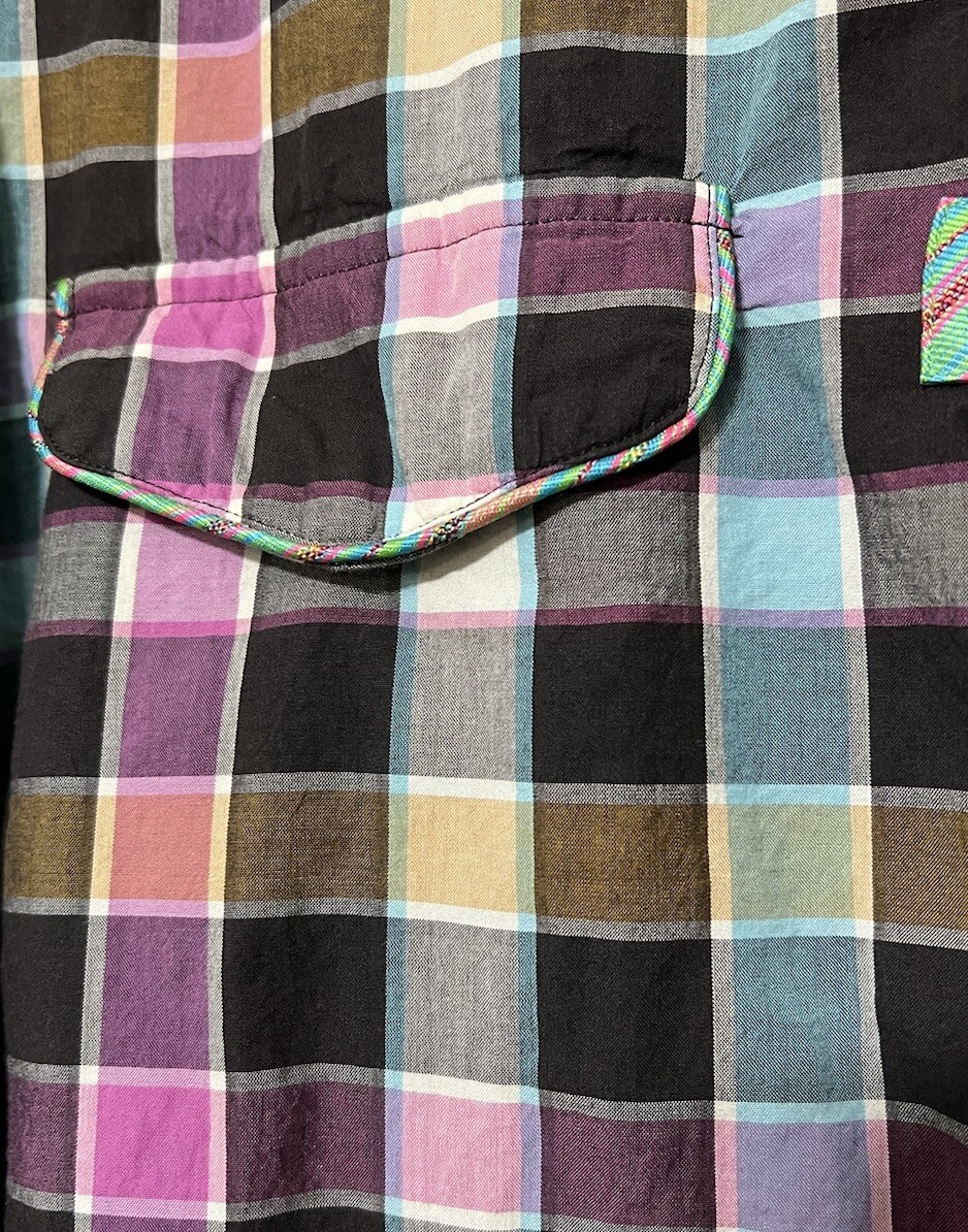 Chemise boutonnée à carreaux multicolores Robert Graham XL à