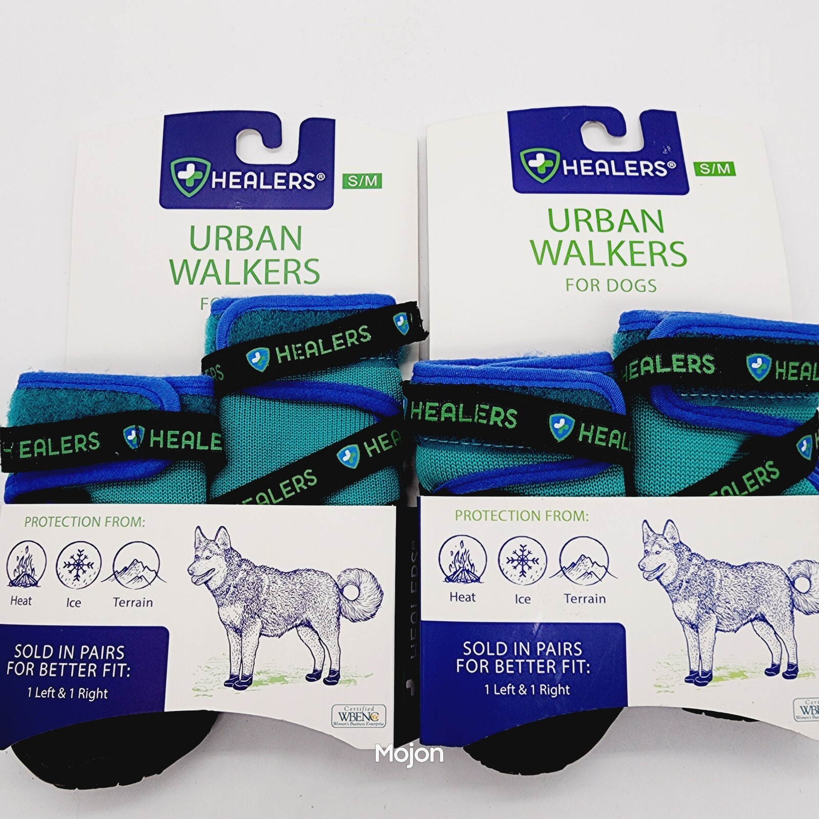2Packs Healers Urban Walker Dog Boots Small Medium Rubber Sole 4 Total