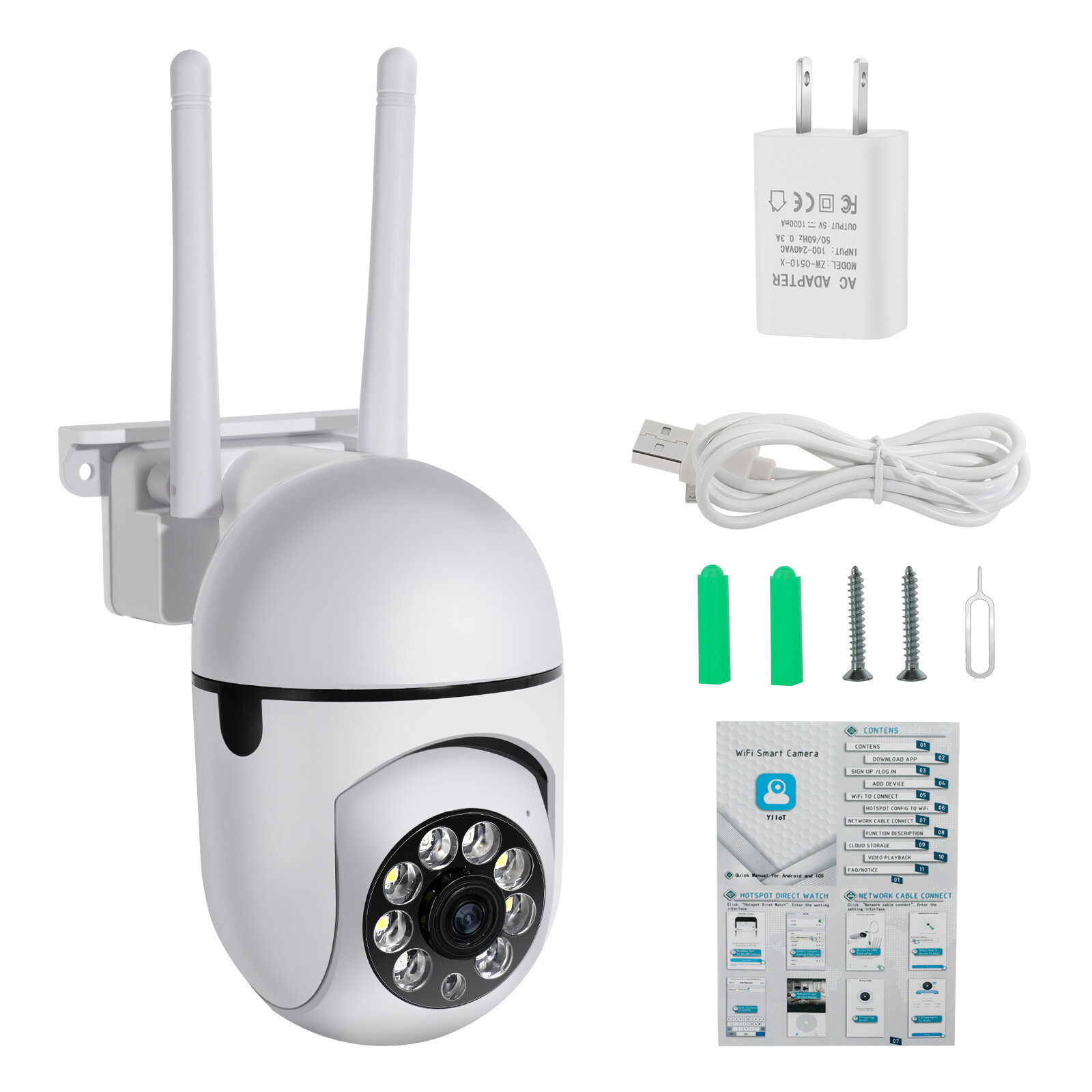 360&deg; 5G HD FUNK WLAN WIFI IP RETE TELECAMERA OUTDOOR TELECAMERA