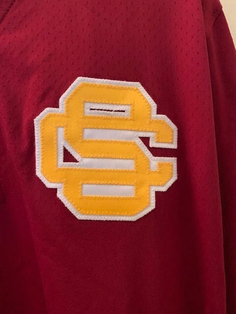 Camiseta deportiva de nailon grande USC Adidas cardinal y dorada con bolsillos usada Foto 2 de 4