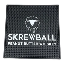 Skrewball Whiskey bar Spill Mat 12x12. The Original Peanut Butter Whiskey White
