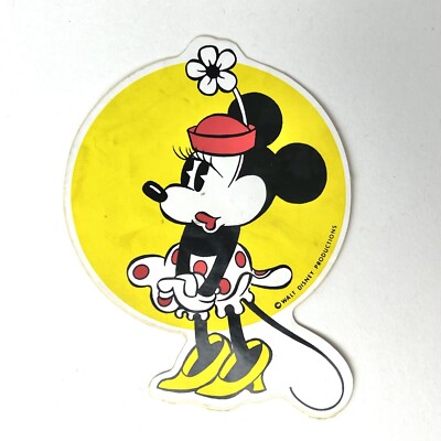 Vintage Minnie Mouse Sticker Walt Disney Productions Decor Decal 90s 80s