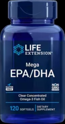 TAKE OFF $12 NOW! THREE PACK SALE Life Extension Mega EPA/DHA 120 softgel