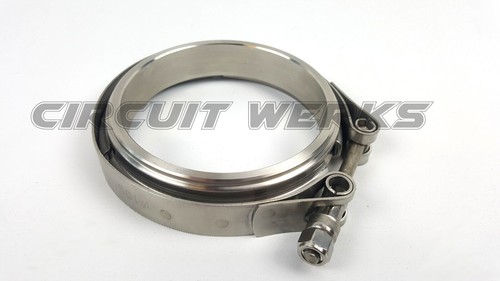 Borg Warner 3.5" Clamp & Stainless Steel V-Band Flange Kit Turbine Housing 105mm - Picture 2 of 4