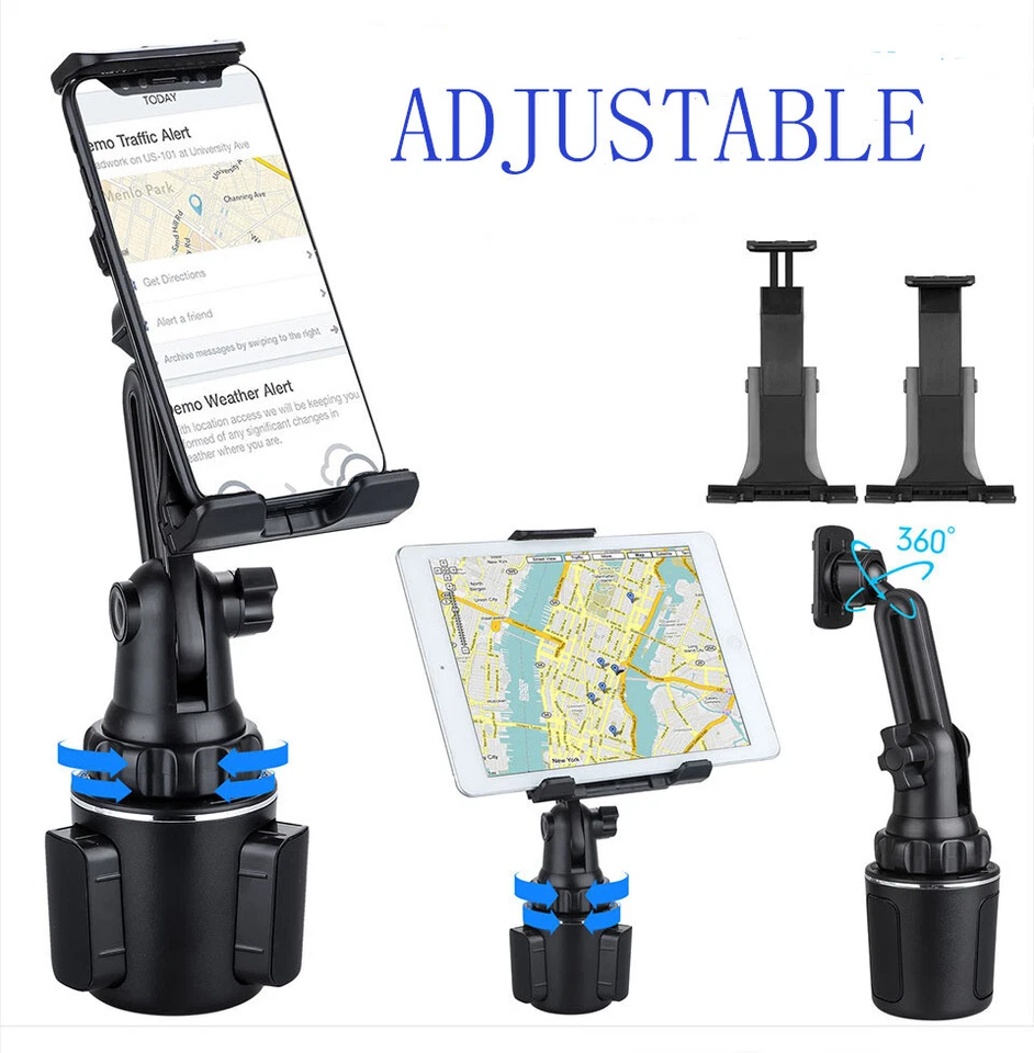 Soporte de taza ajustable de montaje en coche para teléfono tablet ipad universal de 4,7-12,9"" Foto 3 de 4