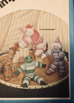 VTG`84 Simplicity 6483 Stuffed Yo-Yo Puff Circle Frog Clown Giraffe Elephant FF