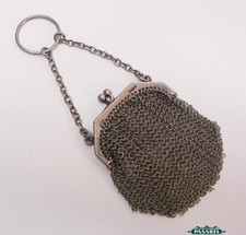 Fine English Import Continental Sterling Silver Mesh Purse Ca 1900