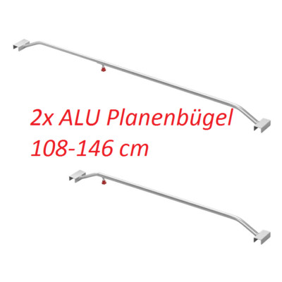 Alu Querbügel 108-146 cm 2x Verstärkungsbügel für Plane Flachplane PKW Anhänger