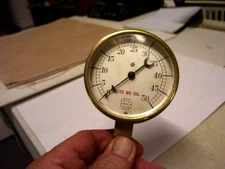 Antique Brass U.S. Gauge Co. NY  0-50 Pressure , US Navy, Brass Body