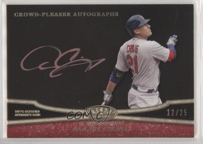 2013 Topps Tier One Crowd Pleaser Copper Rose Ink 12/25 Allen Craig Auto i4v