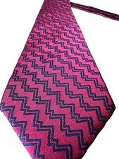 VTG Polo University by Ralph Lauren 100% Silk Neck Tie USA Made Red Blue Geo
