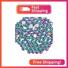 Beadsland Flat Back Crystal Rhinestones Round Gems for Nail Art and Craft Glue F