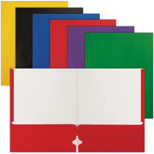 Letter Size Paper Portfolios 2 Pocket Folders Case of 100 Assorted Colors