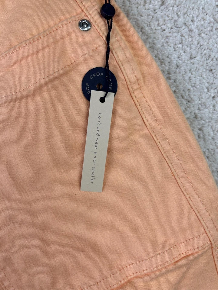 Pantalones NYDJ para mujer 8P naranja melocotón recortados elevación pliegue tiro alto elástico nuevos Foto 4 de 4