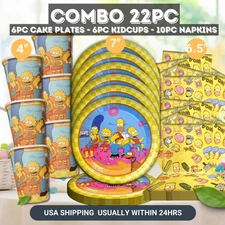 SIMPSONS cup plate banner birthday party supplies favor centerpiece decoration