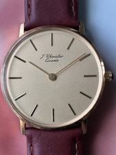 Schöne! Schweizer Vintage J. CHEVALIER 2-Zeiger Herren Quarz Armbanduhr – Läuft.