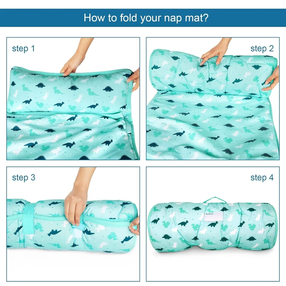 Alfombra de siesta para niños pequeños con almohada y manta saco de dormir para niños para preescolar 50"x21" Foto 4 de 4