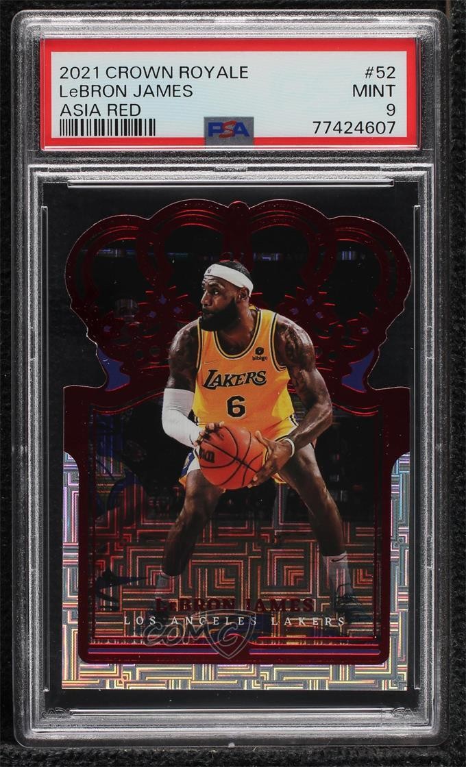 2021-22 Panini Crown Royale Asia Red LeBron James #52 PSA 9 MINT 9l4