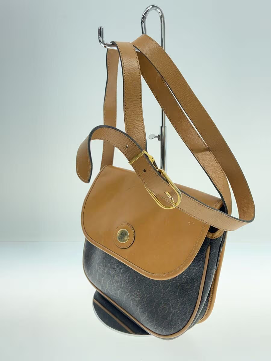 Vintage Christian Dior Brown Honeycomb Pattern Shoulder Bag